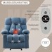 Massage Recliner Chair with Heat and Vibration, Ergonomic Rocking Lounge Chair with 4 Side Pockets, 2 Cup Holders, USB Charging Port - SL-1026